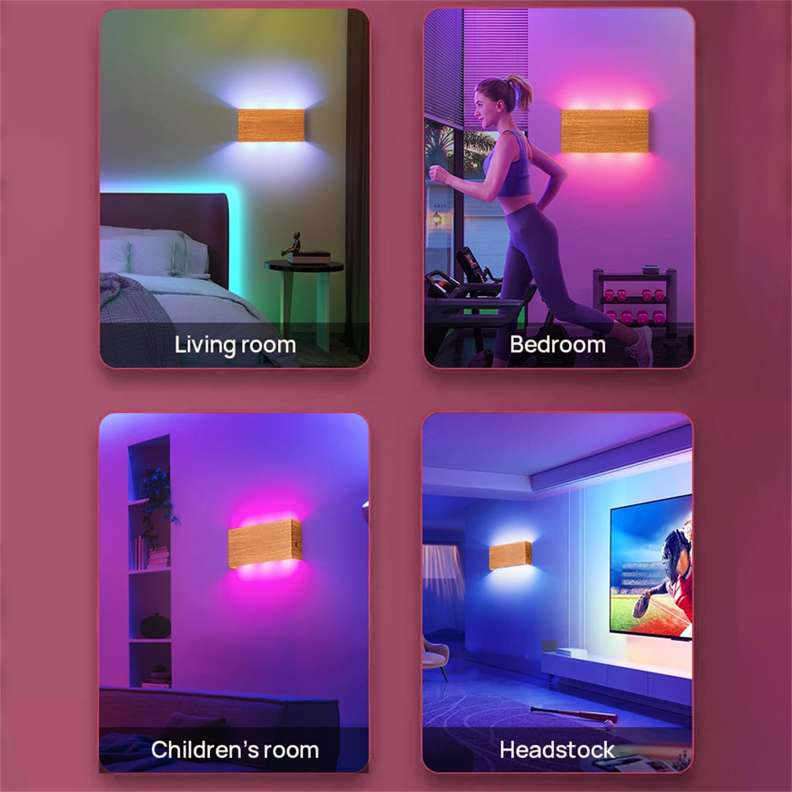 Recargables USB Lámpara de Pared con Batería LED Interior RGB Regulable Aplique de Pared con Mando a Distancia Iluminación de Pared Lámpara de Pasillo Dormitorio Sala de Estar (Negro)