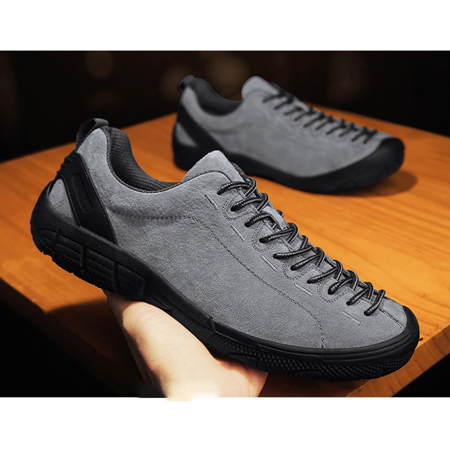 Męskie buty typu Oxford - Oddychające, sznurowane obuwie do chodzenia Na piesze wędrówki Podróże Casual Wspinaczka górska Czarny Brązowy Szary