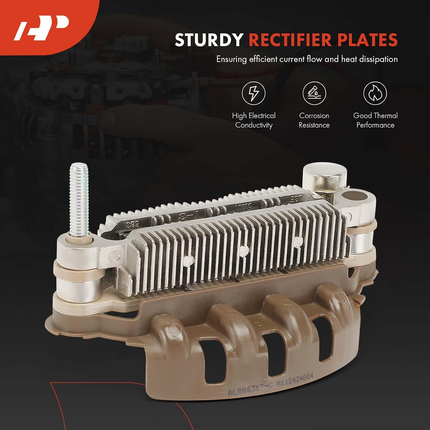A-Premium Alternator Rectifier Compatible with Mitsubishi 3000GT 1991-1995, Diamante 1992-1995 & Dodge Stealth 1991-1995, 3.0L, 12V Rectifier 6-35A Diodes