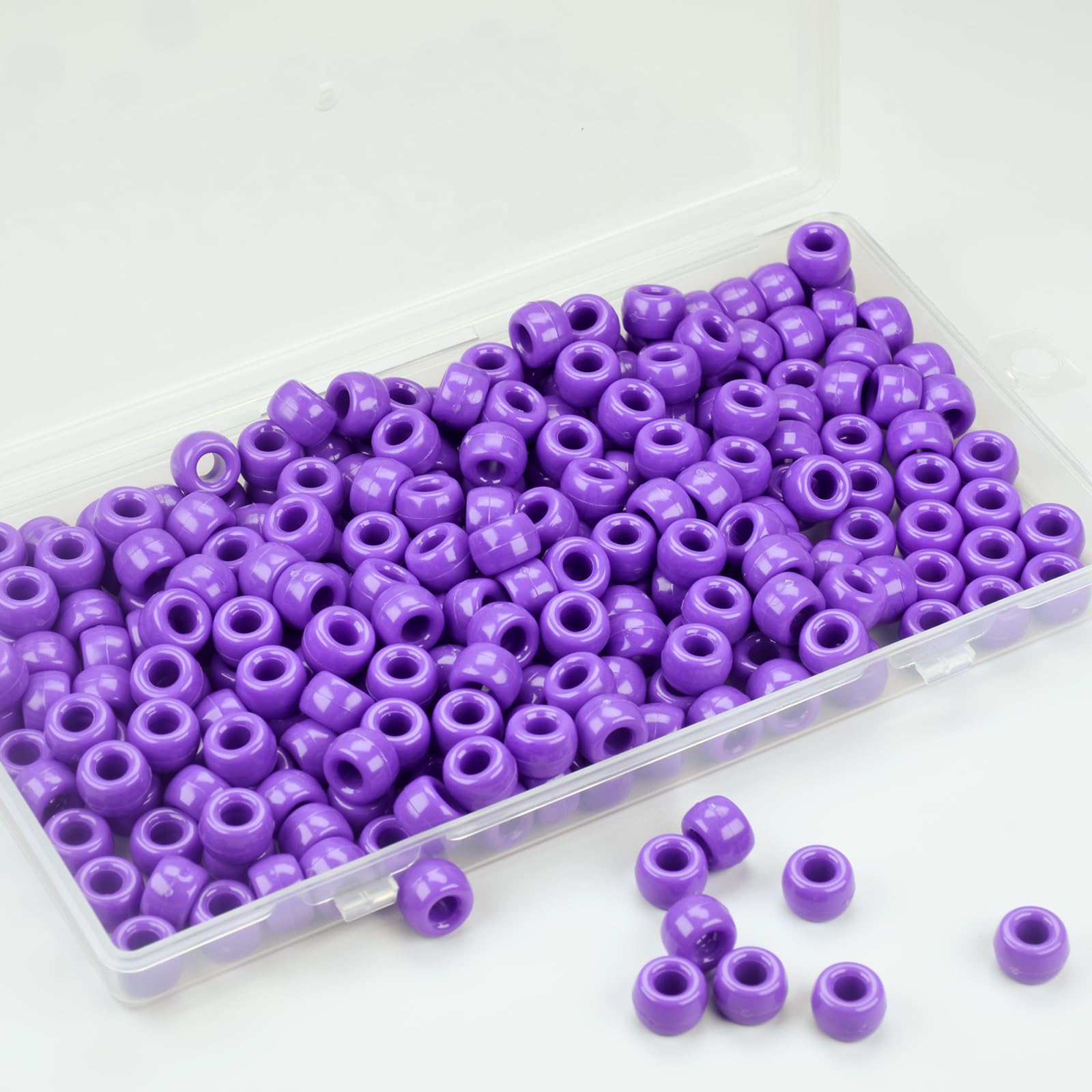 Purple Pony Beads for Friendship Bracelets for Jewelry Making,500Pcs Large Hole Pony Beads,(9 x 6mm)