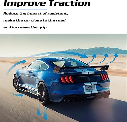 Miniatura 8 de RoyalParts Alerón trasero universal de 47 pulgadas, aspecto de fibra de carbono, ajustable, estilo GT, ala de maletero para sedán, cupé, hatchback