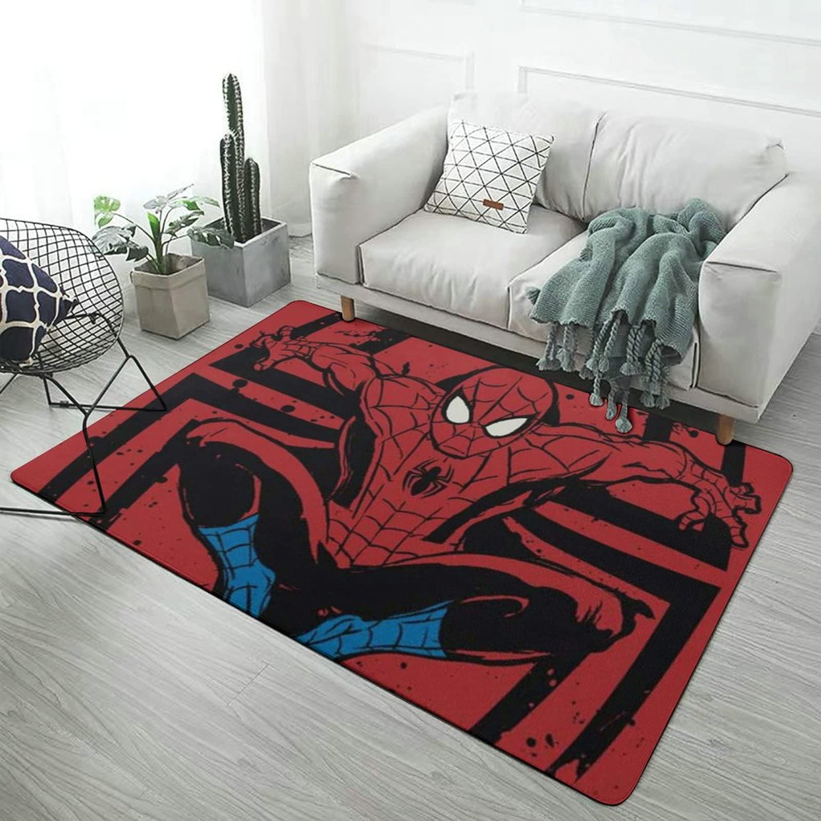 Amazon | スパイダーまん ラグ カーペット 洗える ラグマット 滑り止め
