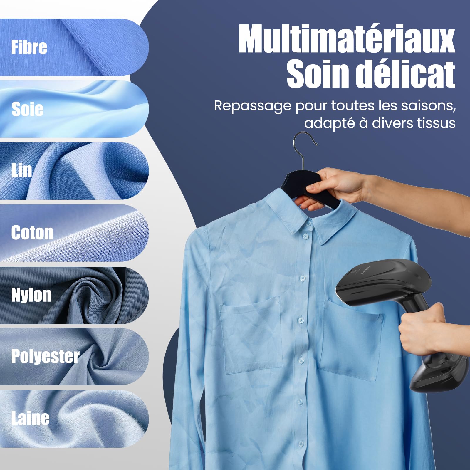 NTAYDZSW Fer à repasser vapeur portable de voyage 1800W, préchauffage 20s, réservoir 300ml amovible, arrêt automatique, débit vapeur 20g/min, défroisseur pour maison, voyage et bureau