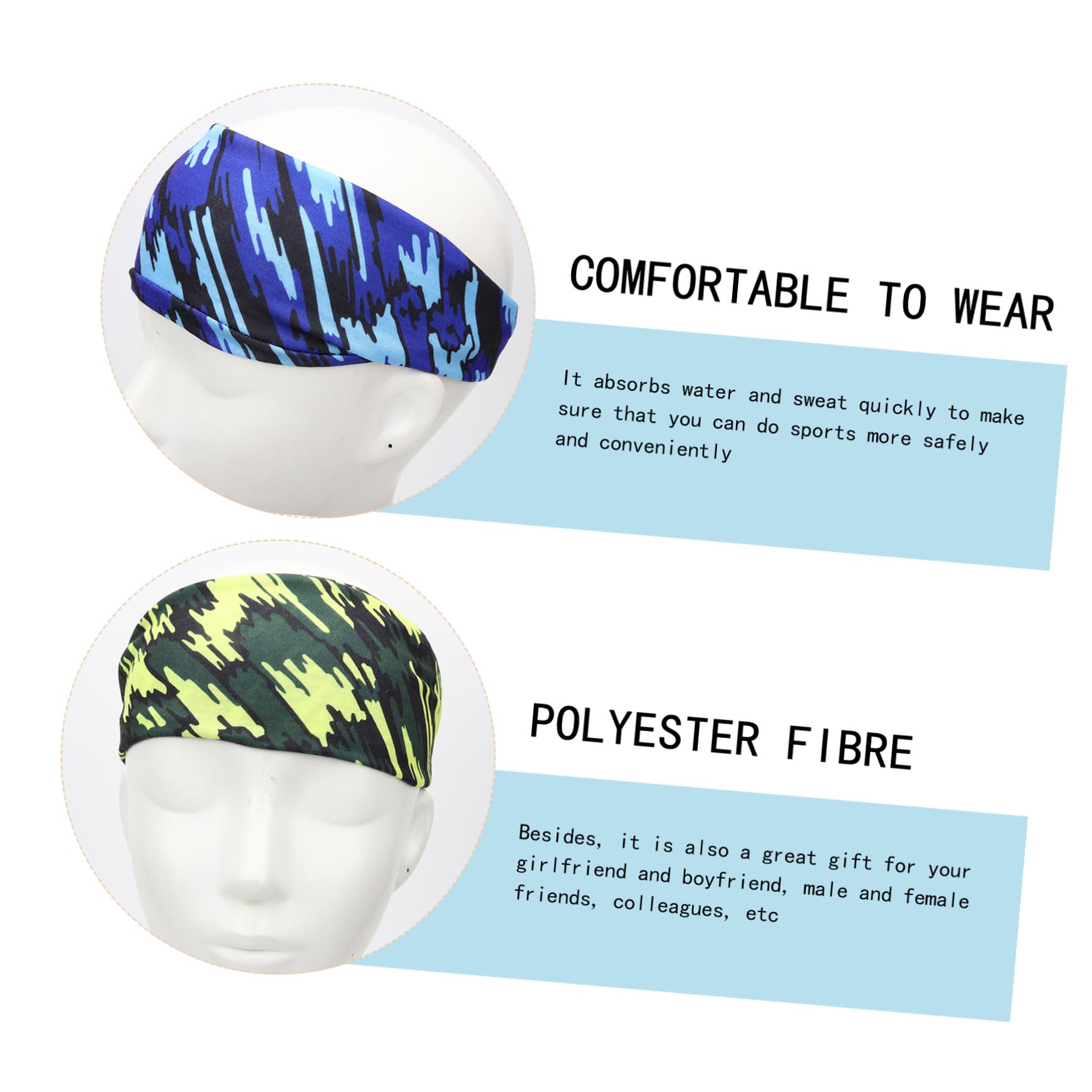 BESPORTBLE 12pezzi Fasce Sportive Traspiranti Per Accessori Multi-funzione Per Assorbimento Sudore Per Yoga Corsa e Allenamenti