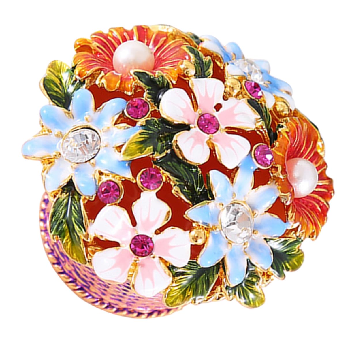 Boîte coffre trésor ancien avec strass pour bague et boucle