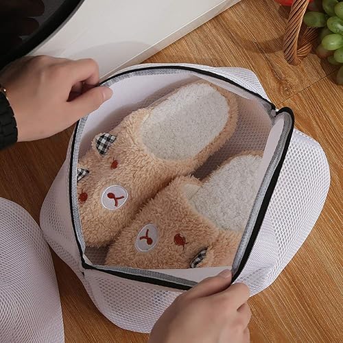 Miniatura 6 de Paquete de 2 bolsas de lavado de zapatos, bolsa de lavandería premium para zapatos o tenis para lavadora con cremallera duradera, bolsa de lavado de