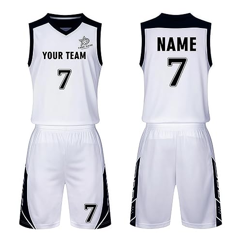 Custom Basketball Jersey Set for Kids & Adults, Personalized Basketball