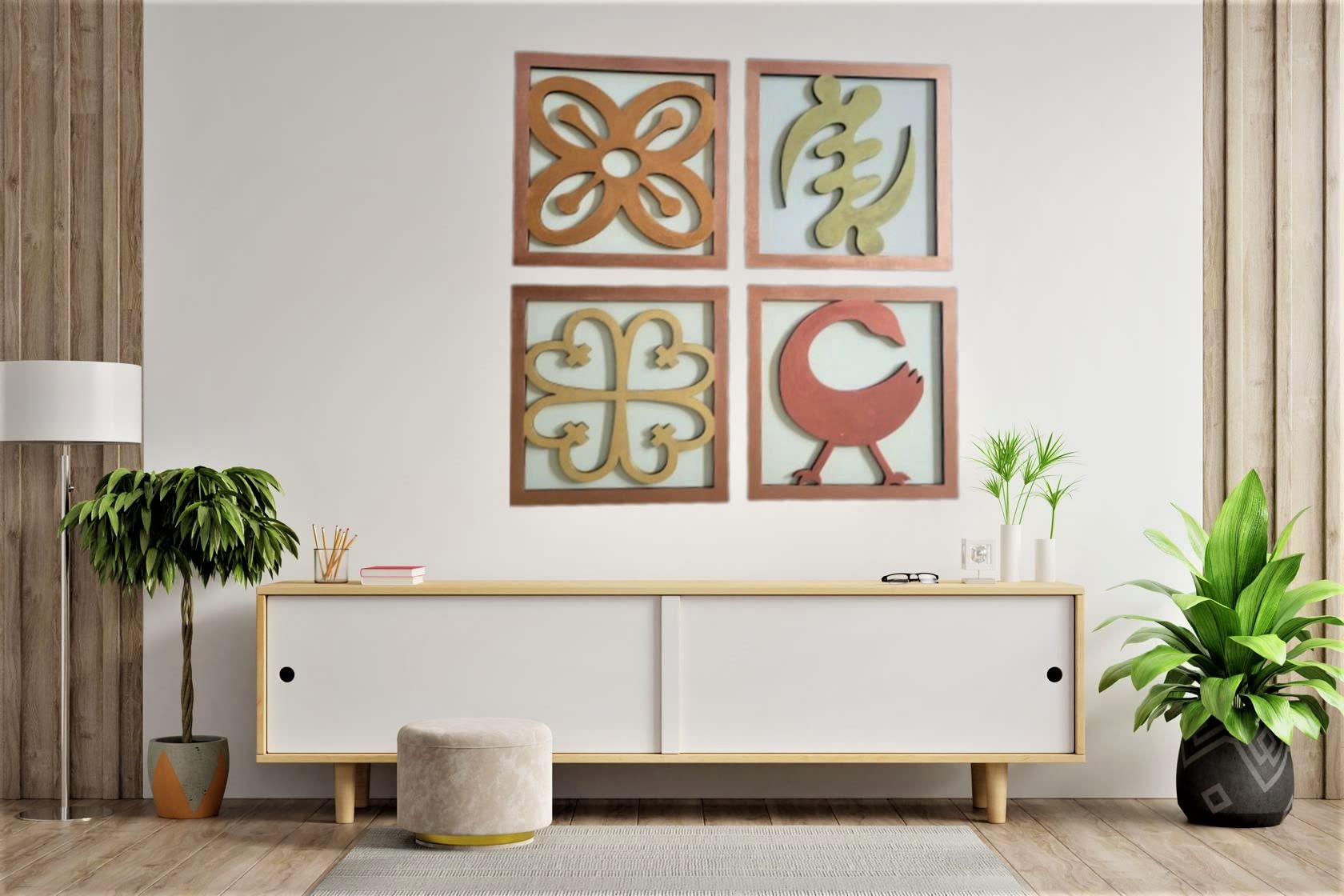 African Art Adinkra Symbols Canvas Poster - 08x12 Inch Unframed Wall Decor For Living Room & Bedroom