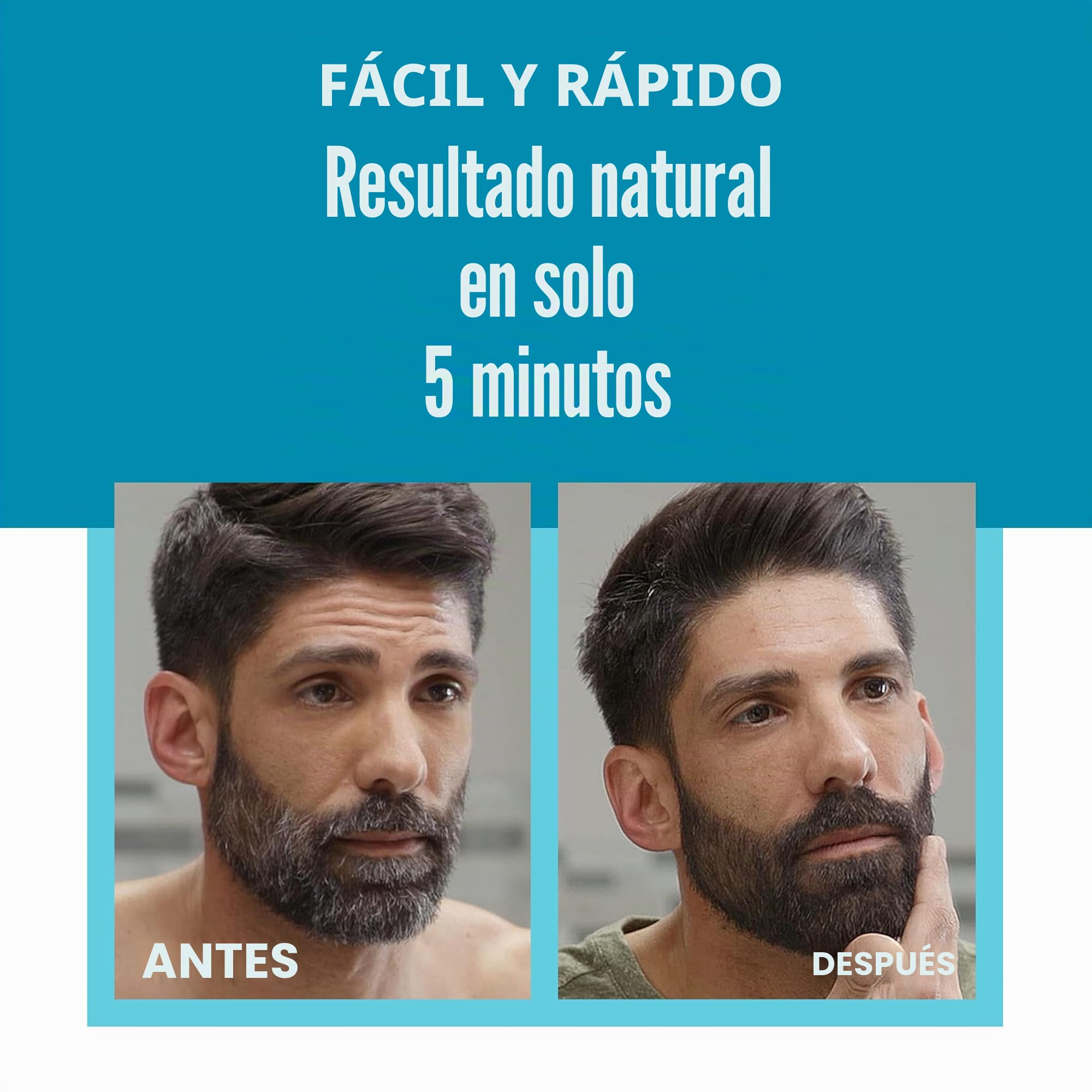 Just for Men Barba & Bigote, tinte para barba para hombre, color castaño medio, tinte para eliminar las canas, con peine aplicador, M35 (3 unidades)