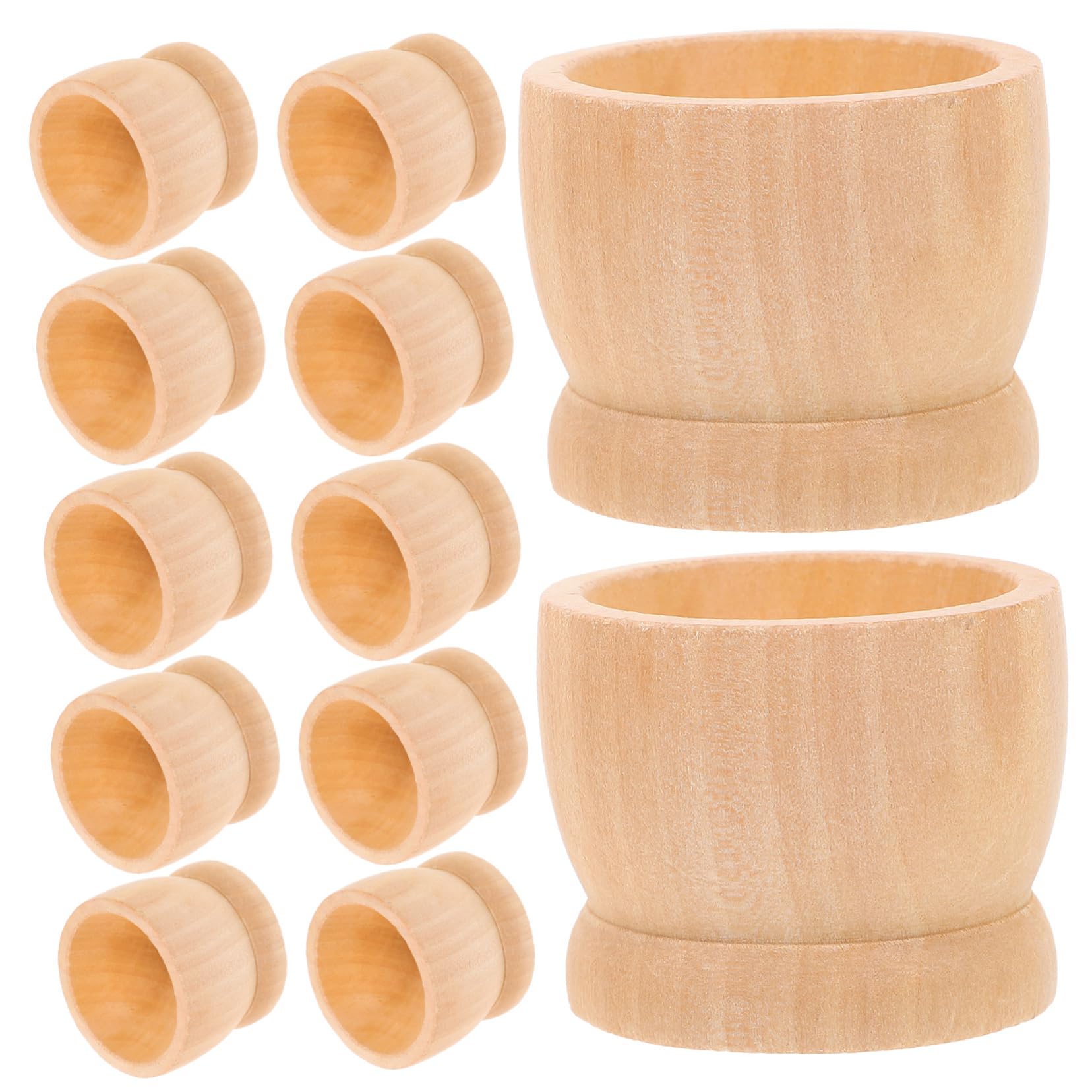 SEWACC 45pièces Support à Œufs Bois Naturel Lot de Coquetiers pour Décoration De Pâques Base Bois pour De Pâques Accessoire De Fête Charmant Et Pratique