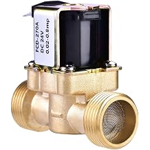 DC 24V 3/4" Low-Pressure Solenoid Valve Water Inlet Valve, Normally Closed Brass Electromagnetic Valve, Pressure Regulating Valve for Water Control