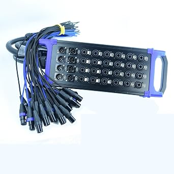 Arklove 24 Send Female 8 Return Male 32-K Low Profile XLR 1/4 TRS Send Sub Combo Splitter Snake Cable 3m
