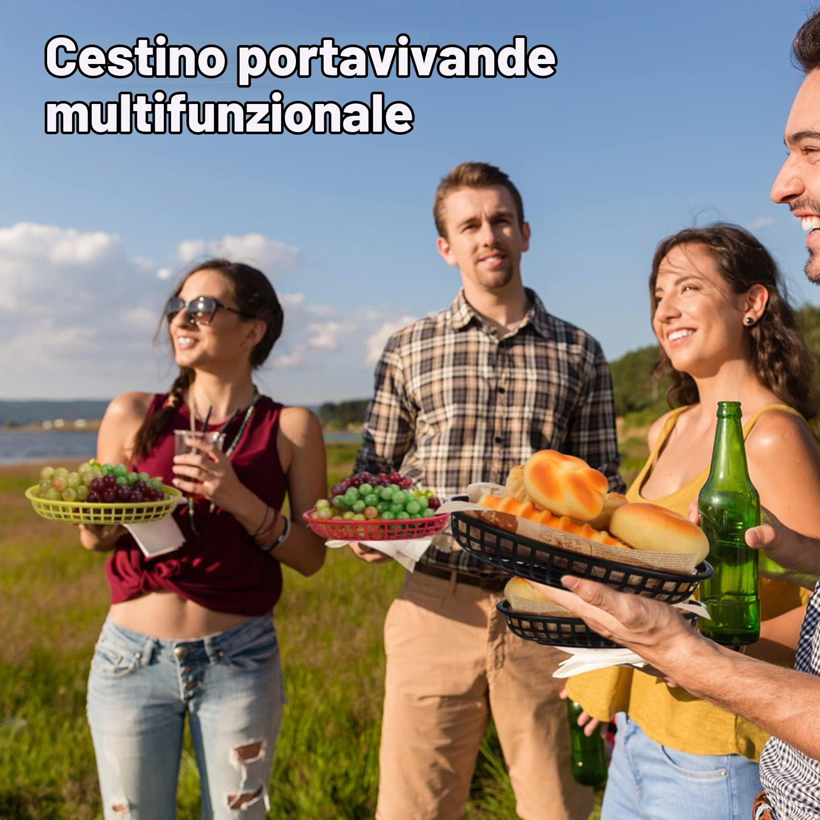 Alipis Cestini Per Fast Food 24 Pezzi Cestini Per Pane Vassoio Plastica Per Hamburger Patatine Fritte Snack Per Casa Ristorante Picnic Barbecue