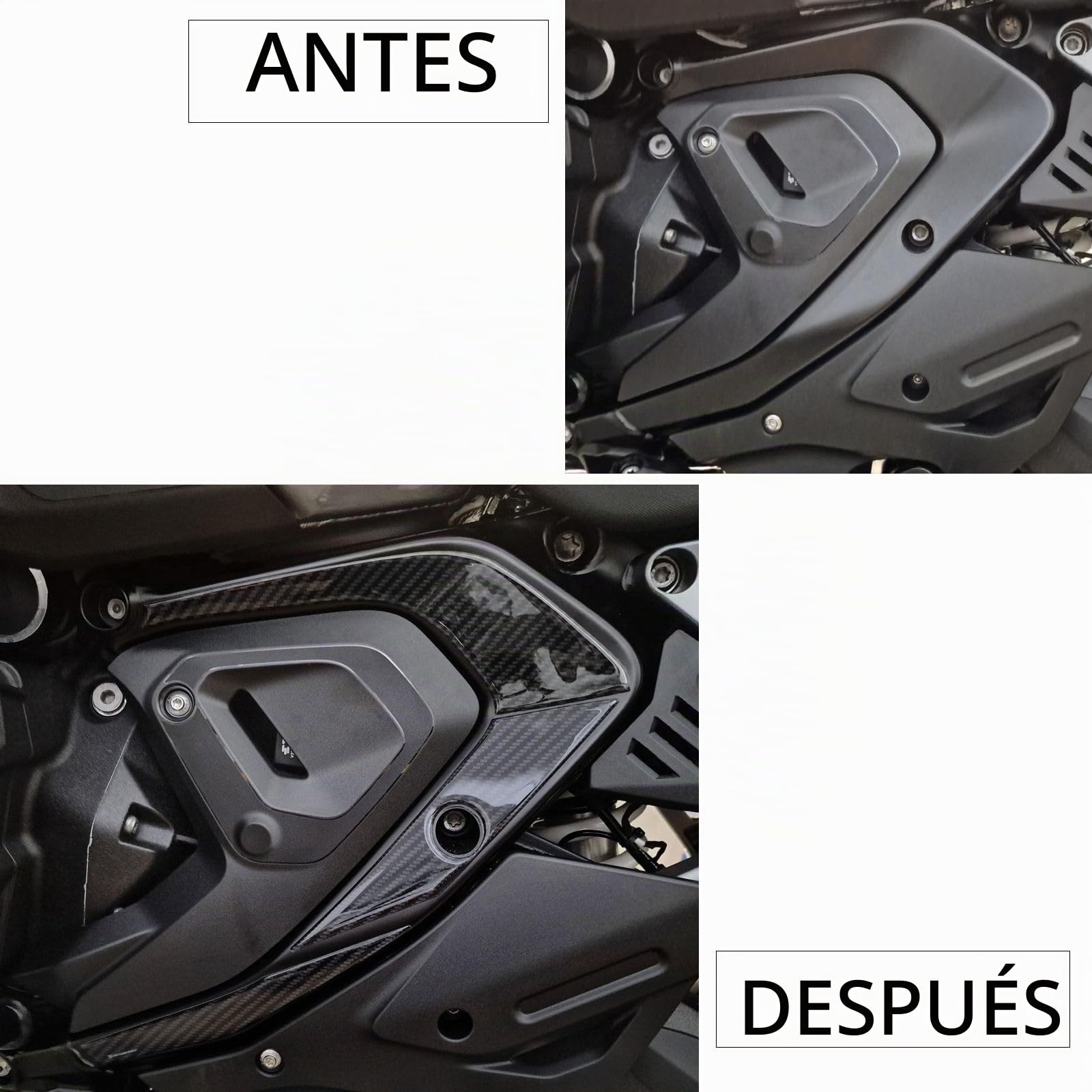 Resin Bike Adhesivos de Moto Compatibles con BMW R 1300 GS - GS Adventure 2023-2026. Protecciones para Bastidor Lateral de Choques y Arañazos de Moto. Pegatinas 3D Resinadas Made in Italy
