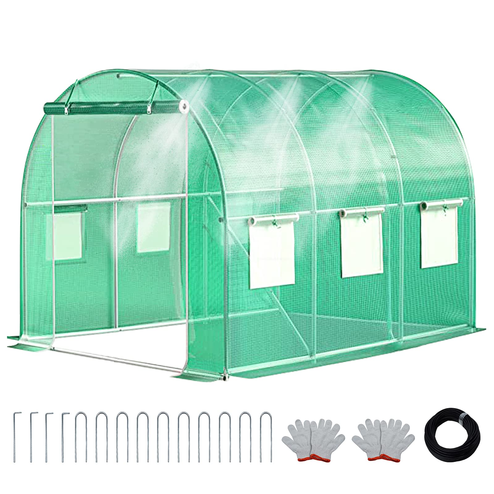 ①サウナテントQuadrangular Greenhouse Outsunny 10' x 3.5' x 7' Tunnel Greenhouse Outdoor Walk-In