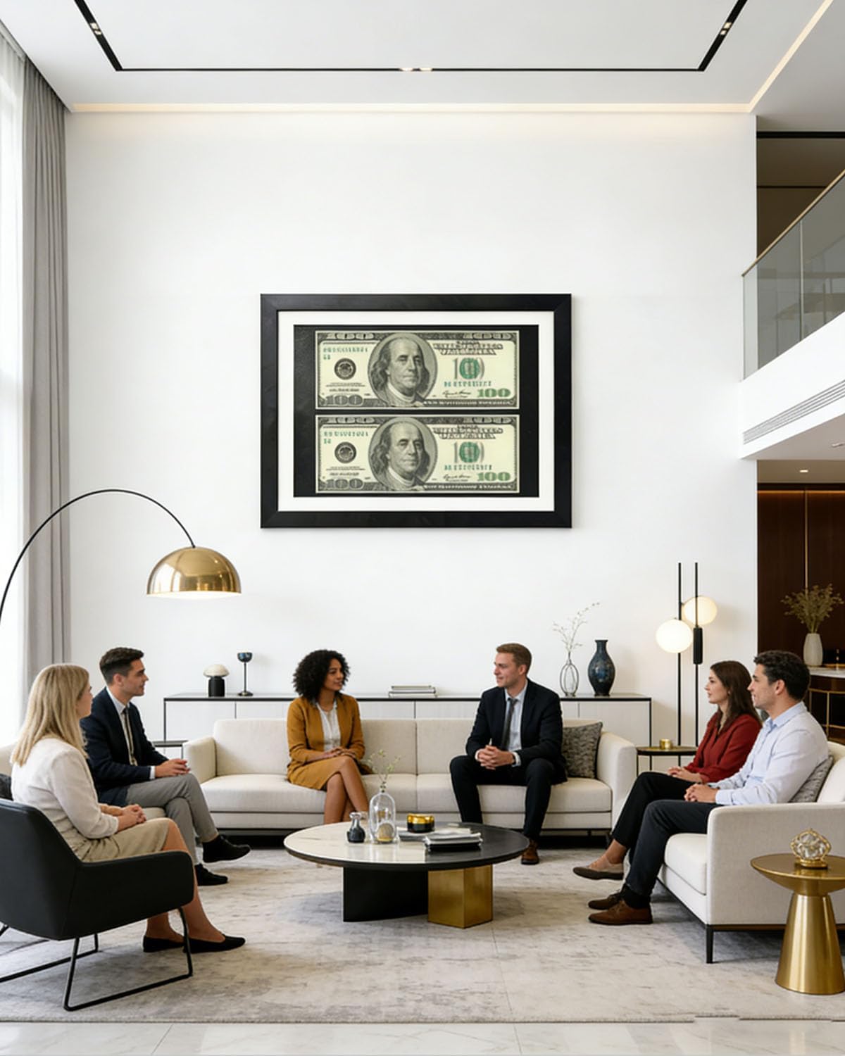 Dollar Bill Frame,2 Bills Dollar Frame,9.8" X 12"Money Display Case, Solid Wood HD Glass,for Wall Mount/Tabletop(Black)