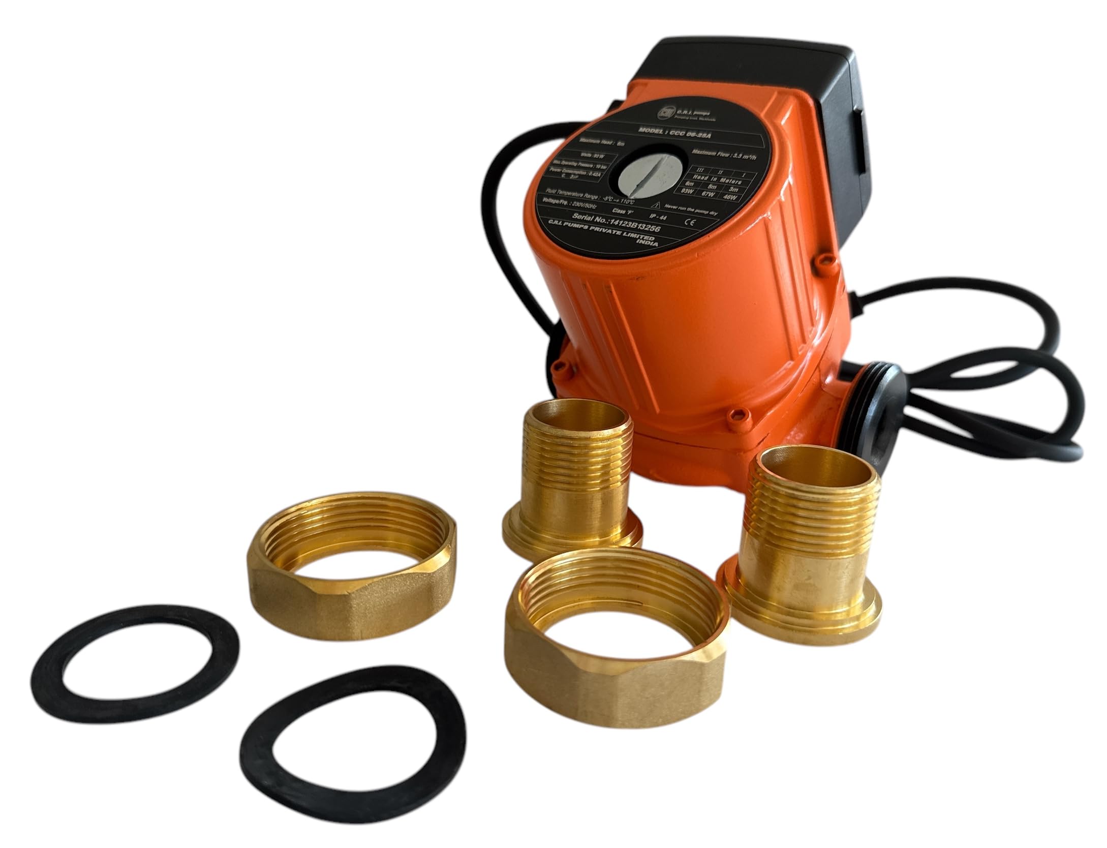 eacommerce - Pompa di Circolazione Riscaldamento per Caldaia | 3 Velocità Regolabili | Motore Asincrono a 2 Poli | Per acqua calda | Uso Domestico e Industriale | 93W 203V 50Hz 1Ph