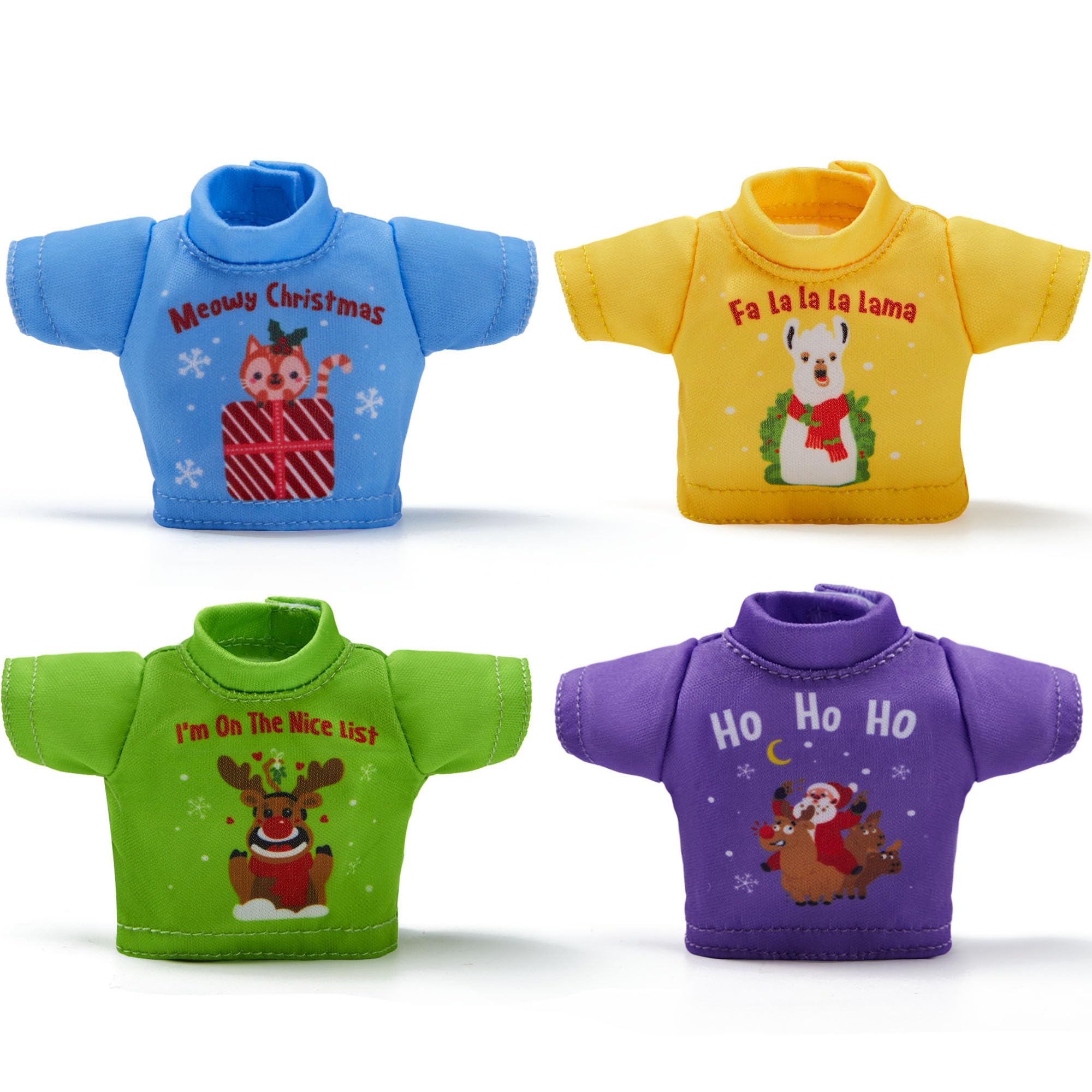 JOYIN 4 paquetes de ropa de Santa Clothes para muñeca elfa, camisetas elegantes, camiseta, conjunto de ropa de muñeca elfa,