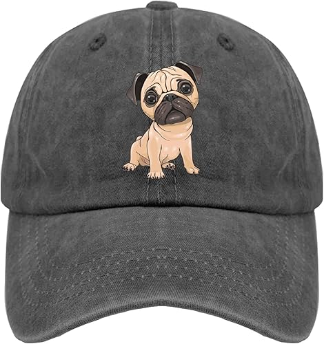 Sombreros Pug Dog Dad Sombrero para Hombre Vintage Denim Gorra de béisbol ajustable