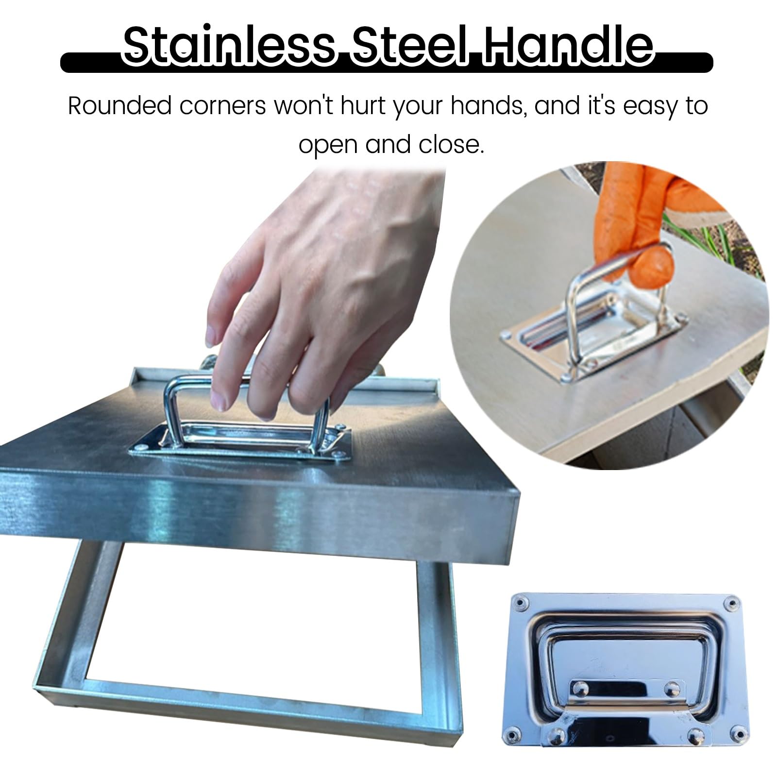 Cubierta y Marco de Boca Tapa De Registro Oculta Para Aguas Residuales, Tapas Metálicas Reforzadas Para Tanques Sépticos, Fácil Acceso Para Mantenimiento, Soporta Hasta 200 Kg(35x48inch/88.9x121.9cm)