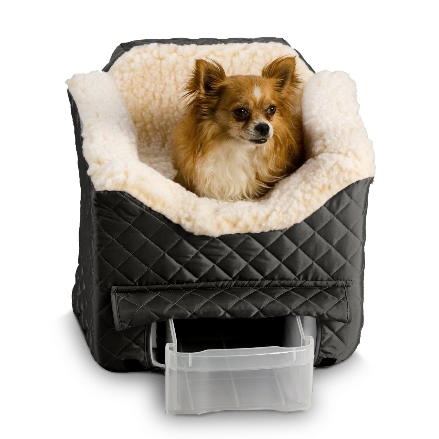 Snoozer Dog Car Seat for Dogs up to 18lbs, Lookout II, Black Quilted (S)
