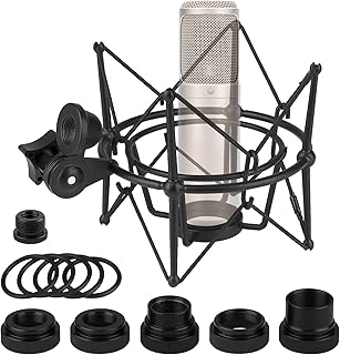 Geekria for Creators Microphone Shock Mount Compatible with Rode NT-USB, NT1-A, NT2-A, NT1000, NT2000, Procaster, K2, Mic Anti-Vibration Suspension Adapter Clamp Mic Holder Clip (Black/Metal)