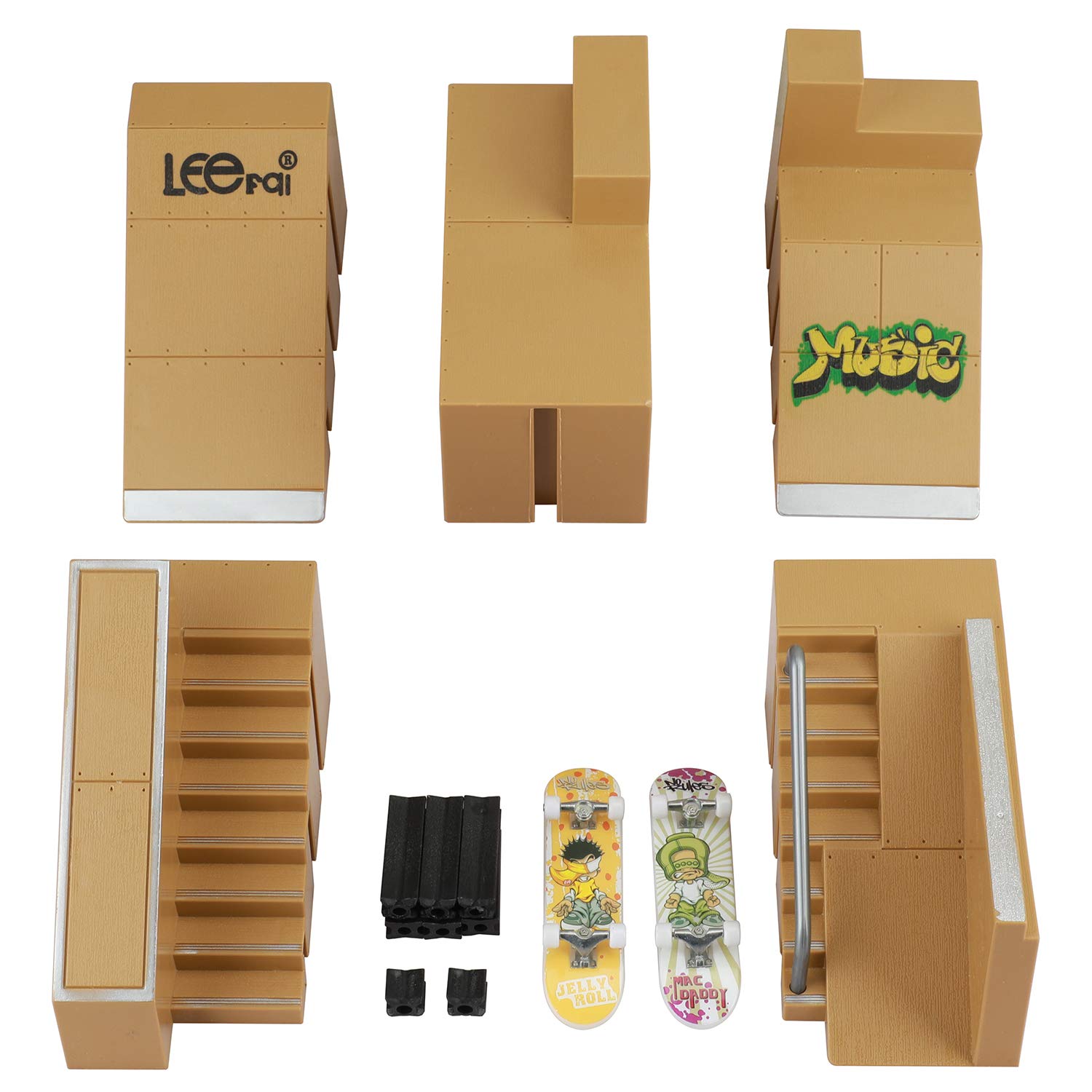 ideallife Skate Park Kit, Bigger Skate Park Kit Ramp Parts for Finger