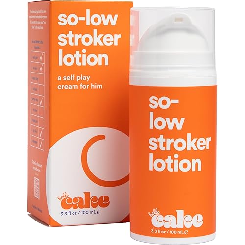 Hello Cake So-Low Stroker Lotion - Below the Belt Solo Cream for Men, Natural Moisturizing Ingredients Coconut Oil, Avocado Oil, Aloe Vera, 3.3 fl oz