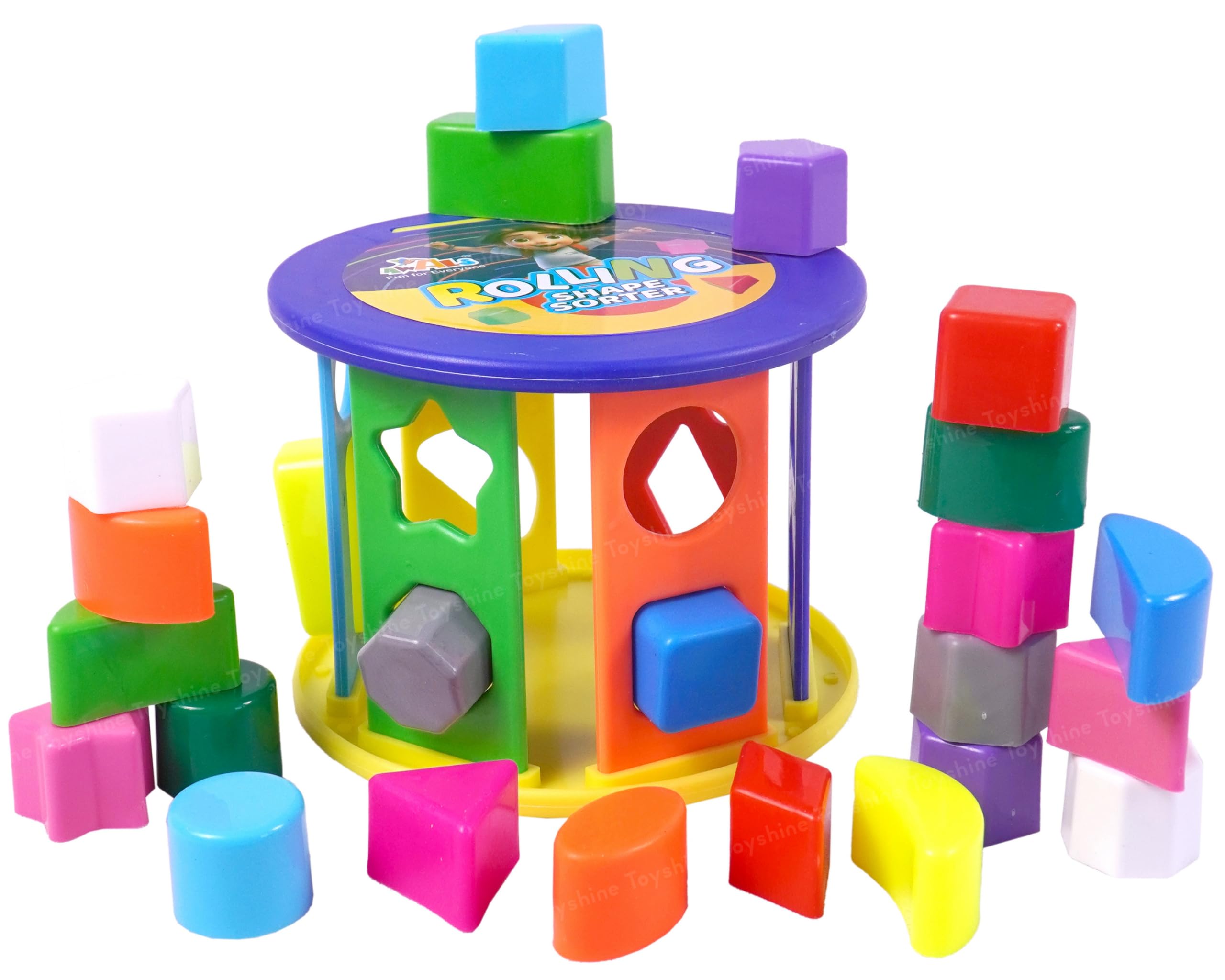 Toyshine Rolling Shape Sorter with 24 Shapes Activity Fun Learning Creativity & Skills Development Toy for Kids (B0D22QJNQ9) Amazon Price History, Amazon Price Tracker