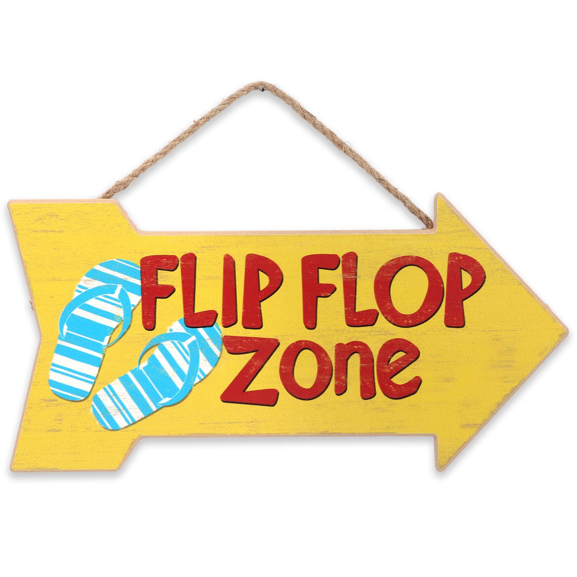 Open Road Brands Flip Flop Zone Arrow Wood Wall Decor Desertcart