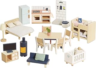 Le Toy Van - Wooden Dolls House Full Starter Furniture & Accessories Play Set for Dolls Houses | Girls or Boys Dolls House Furniture Sets - Suitable for Ages 3+