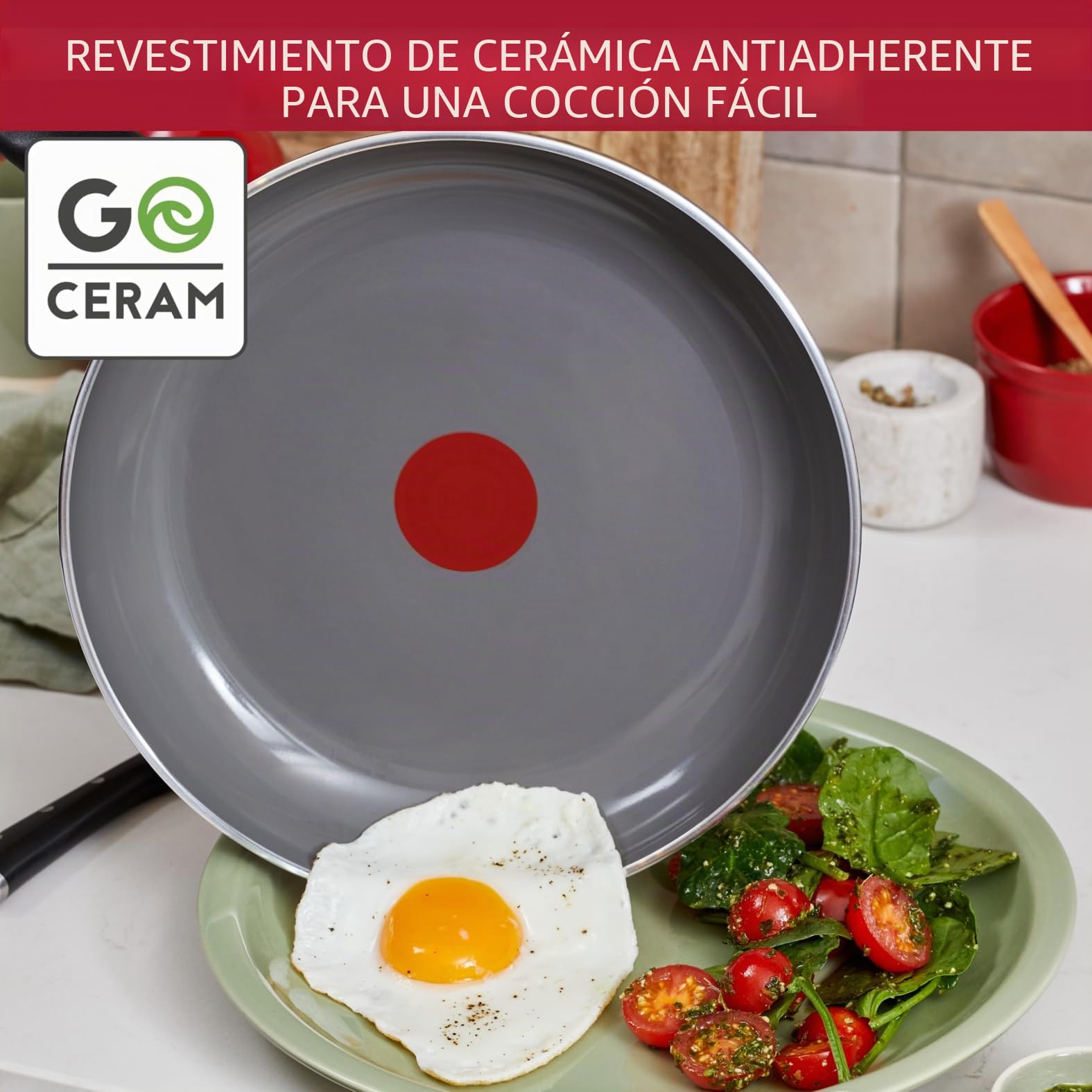 Lagostina Gota Wok 28 cm, revestimiento de cerámica antiadherente, deslizamiento óptimo, limpieza fácil, Thermo-Signal, segura, compatible con inducción