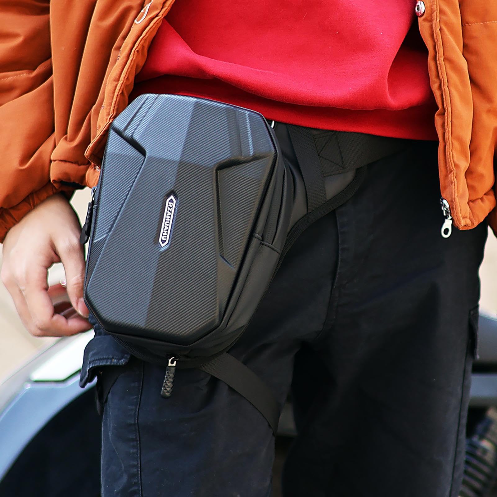 Sacoche Jambe Homme – Pochette Cuisse Moto Réglable Étanchéité – Idéale Marche, Voyage, Plein Air