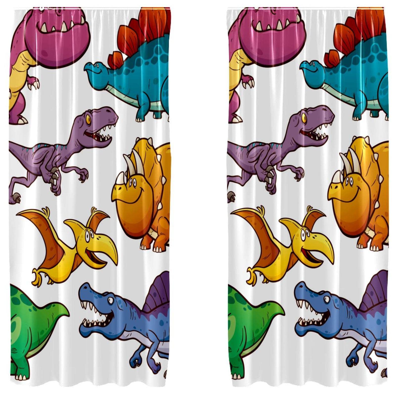 Cortinas para ventana de dinosaurios 55x84: control de luz y diseño lúdico para niños