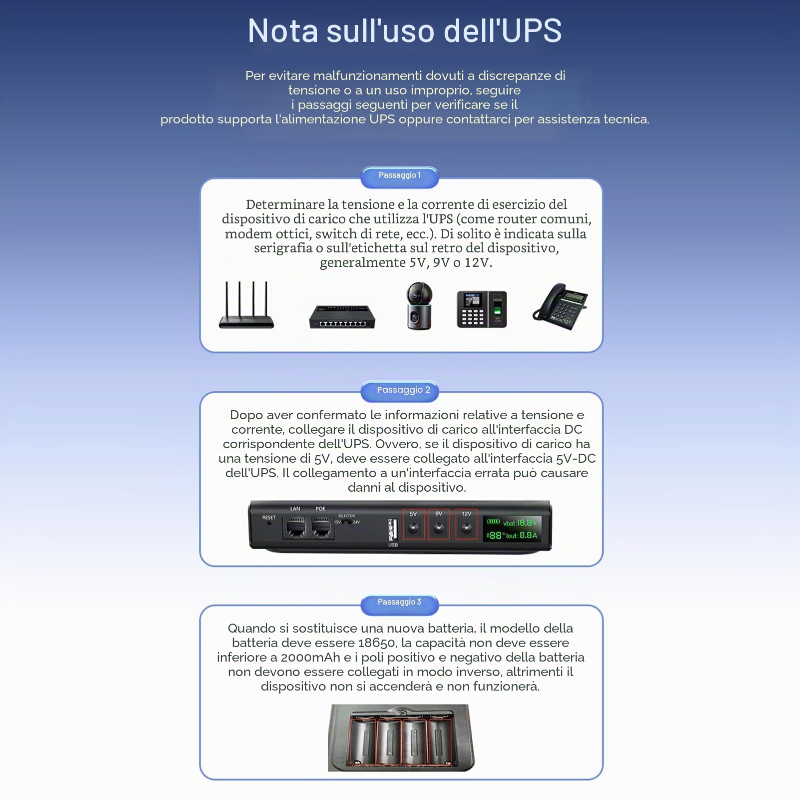Denash Gruppo di continuità UPS 36 W, Batteria di Riserva Al Litio con Display a LED, Interfacce Multitensione, per Router, Fotocamere, Piccoli Dispositivi Elettronici, Alimentazione (Spina europea