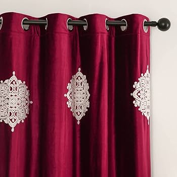Amazon.com: VOGOL Vintage Style Burgundy Red Velvet Drapes