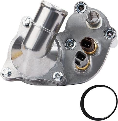 Conjunto de carcasa de termostato de aluminio compatible con Ford Explorer 2000-2005 Ranger 2001-2011 Mazda B4000 2001-2008 Mercury Mountaineer
