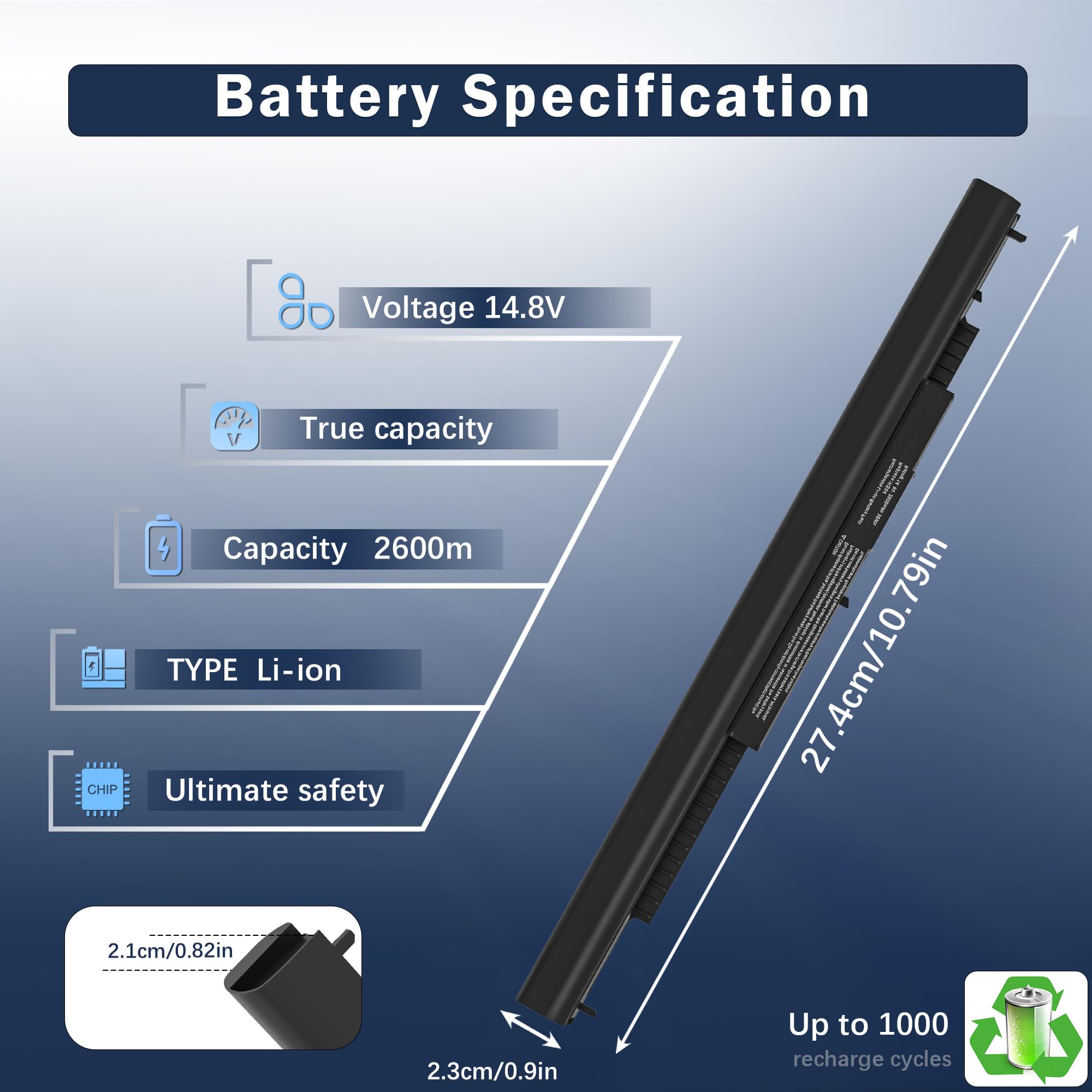 807956-001 Laptop Battery for HP Spare 807957-001 HS04 HS03 HSTNN-LB6U 15-AC121DX 15-AC130DS 15-BA079DX 15-BA009DX 15-AY039WM 15-AY041WM 15-AY009DX 15-AY052NR 15-AY013DX TPN-I119 TPN-I120 TPN-I124