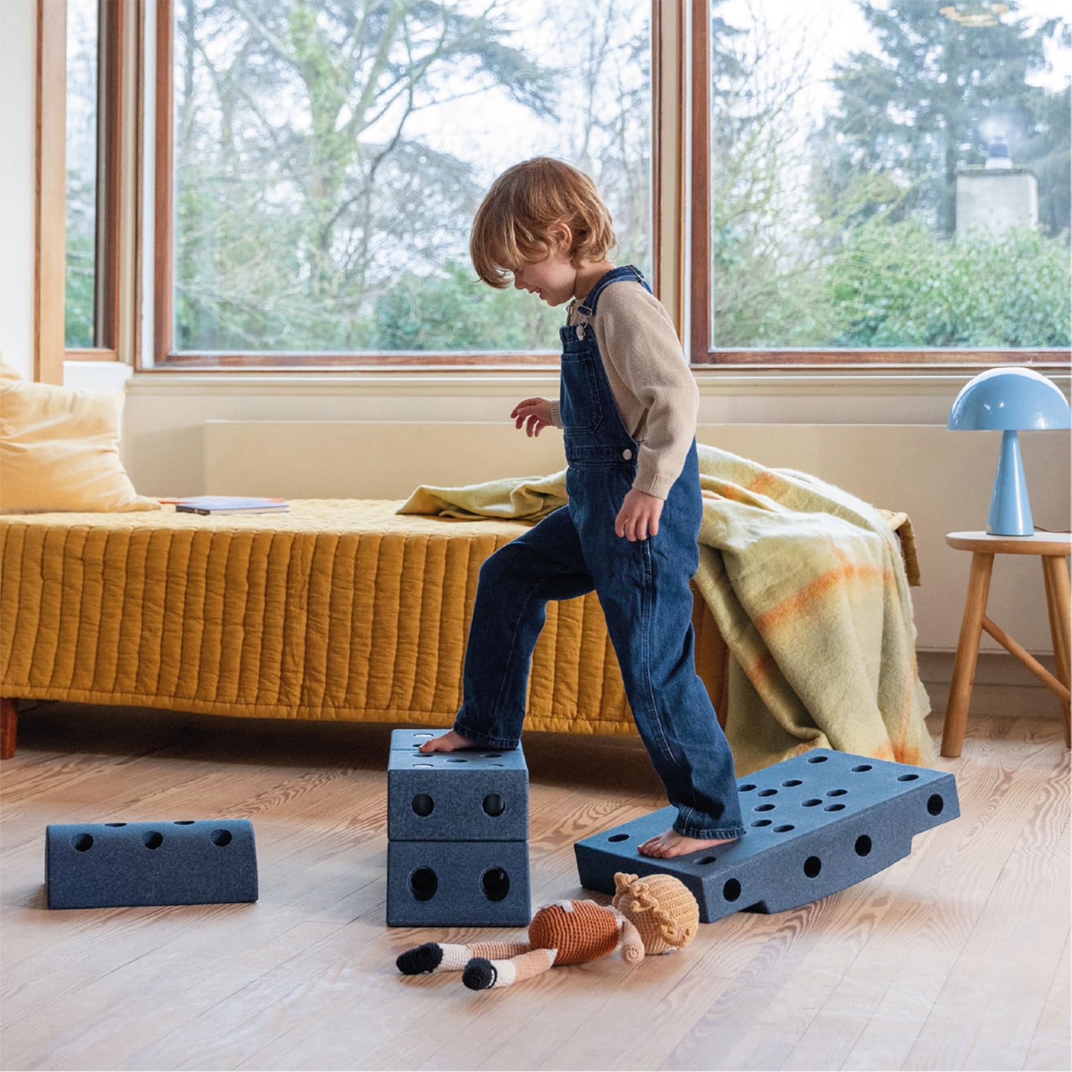 Modu. Modell 34 TLG. Baukasten Starter-Set Modu Playsystem Dreamer von 0-6 Jahren - Deep Blue/Sky Blue