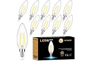 Honesorn 60 Watt LED Candelabra Bulbs Daylight