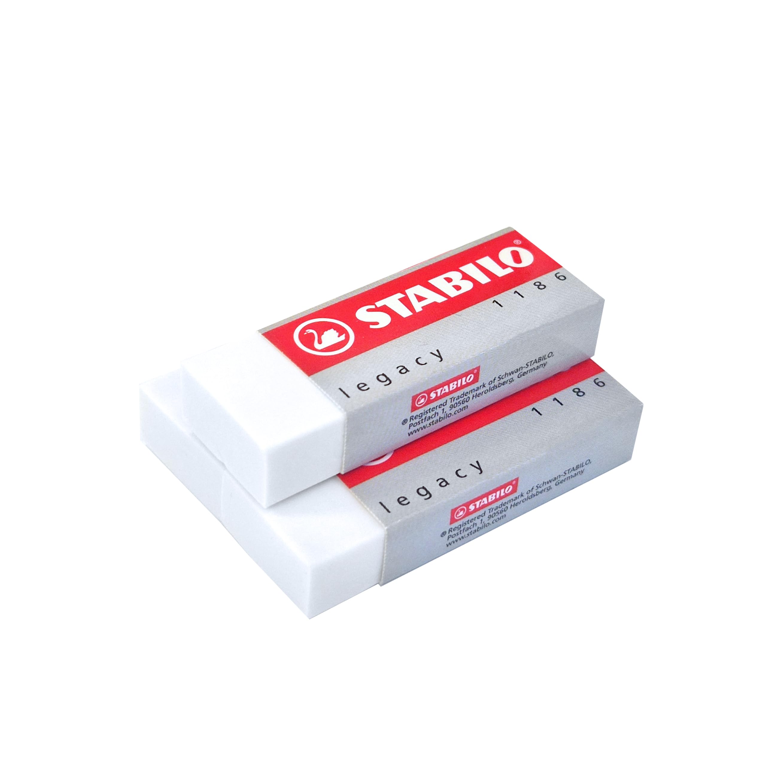 Eraser - STABILO Legacy 1186 - Pack of 3 - White — image 1