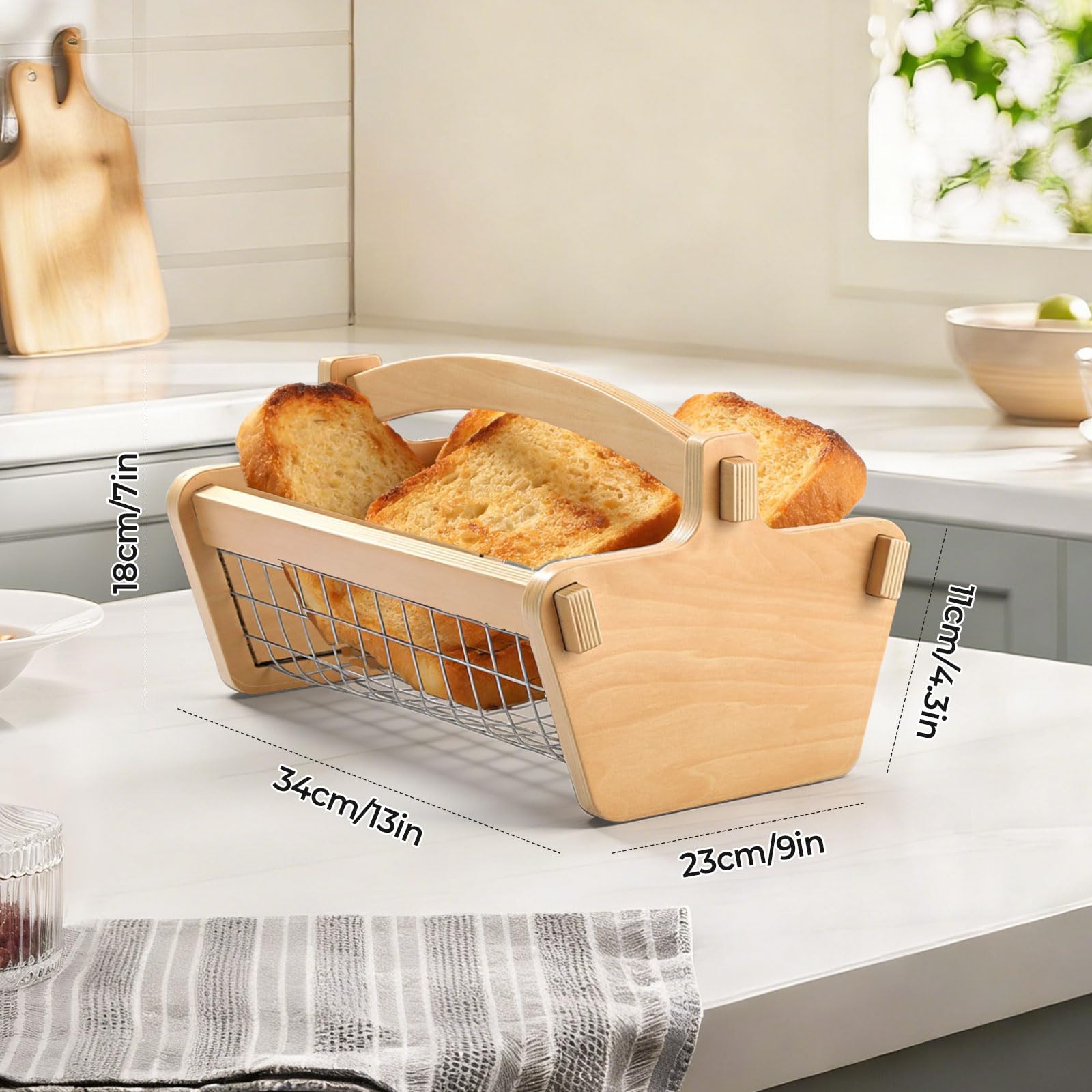 Cesta de cosecha de jardín, 34 x 23 cm, cesta de frutas con malla de acero inoxidable para cocina, picnic, recolección al aire libre