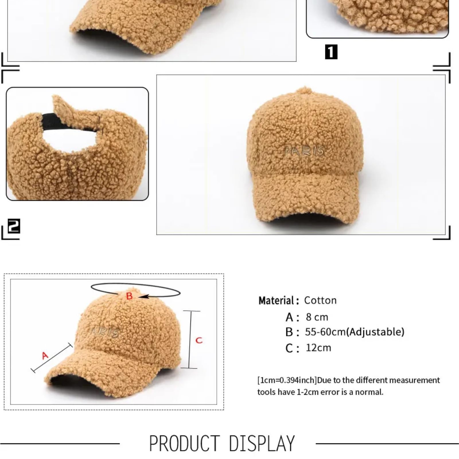 Autunno Inverno Baseball Cap per le Donne Lettera Parigi Hip Hop Cappelli Femminile Caldo Moda Faux Mohair