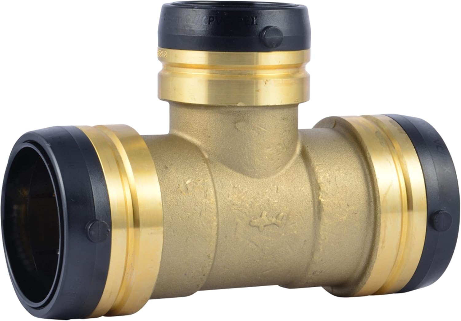SharkBite 2 Inch x 2 Inch x 1-1/4 Inch Reducing Tee, Push To Connect Brass Plumbing Fitting, PEX Pipe, Copper, CPVC, PE-RT, HDPE, UXL08545435