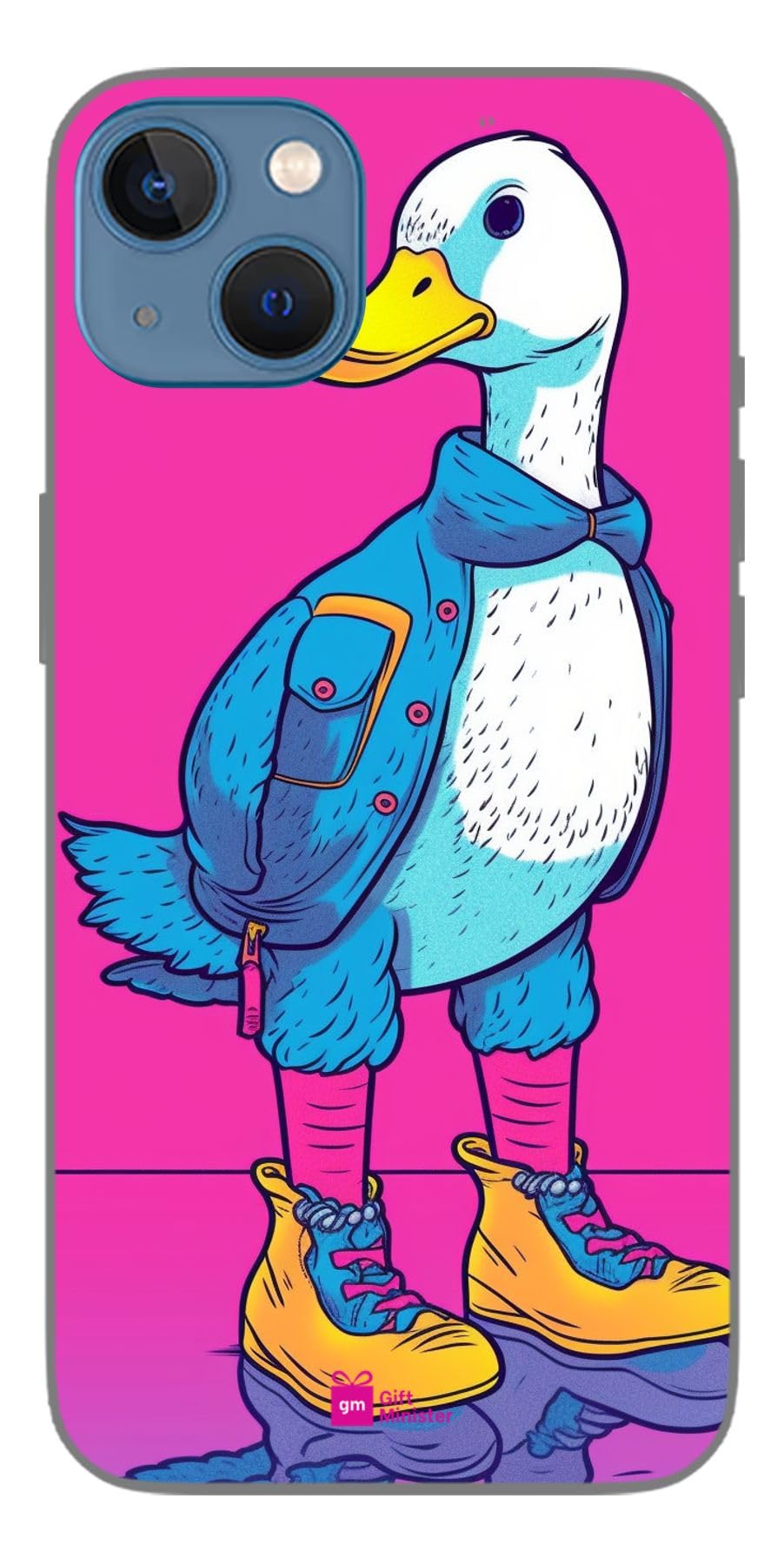 Gift Minister Silicone Designer Cover For Apple Iphone 13 Hot Pinkback - Cartoon Inquisition Duck Hip Hop Aesthetics Pink Blue Anime Comics Bold Block Prints Mashup Styles Camera Protection 1Pcs 1696I