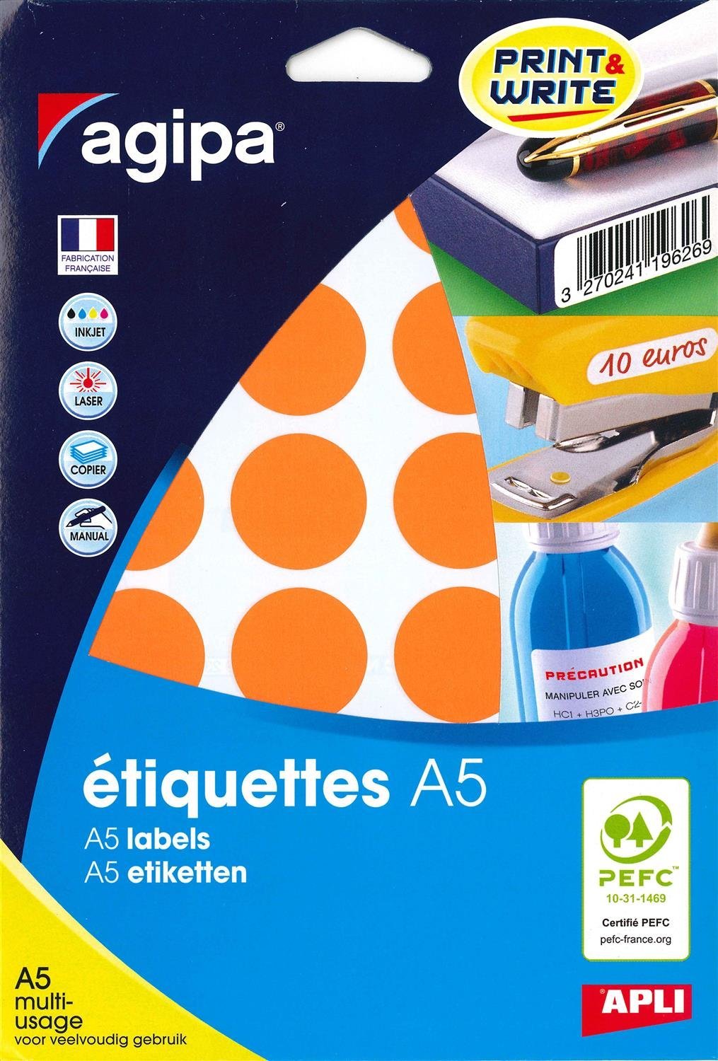 APLI 101824 Multi-Purpose Tablets 30 mm Diameter Pack of 240 Orange