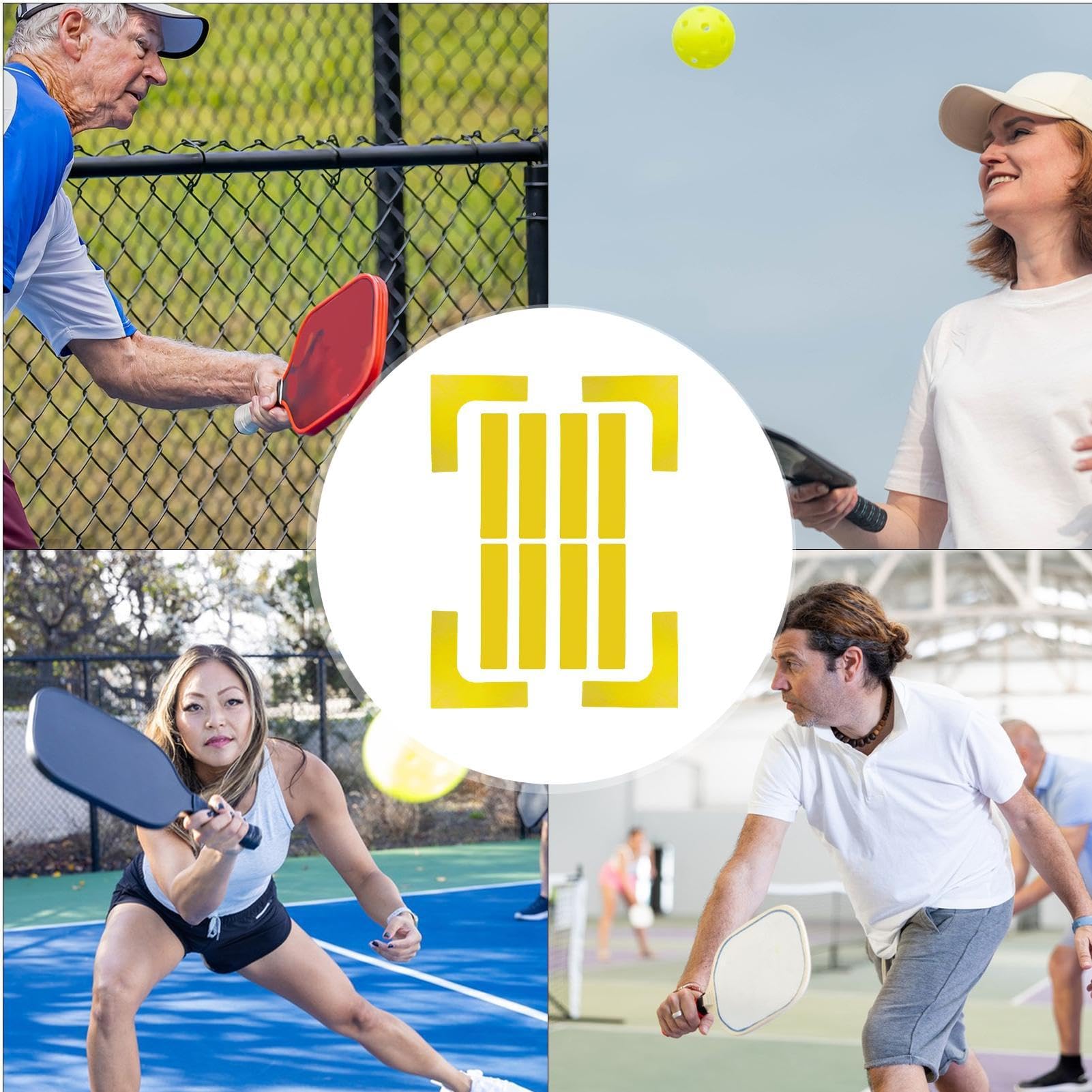 Generico Set Segnalinee Campo – Forma L 27,5x34cm | Marcatori Sportivi Mobili | Allenamento Antiscivolo Resistenti al per Tennis Badminton Volley Pickleball Attrezzatura