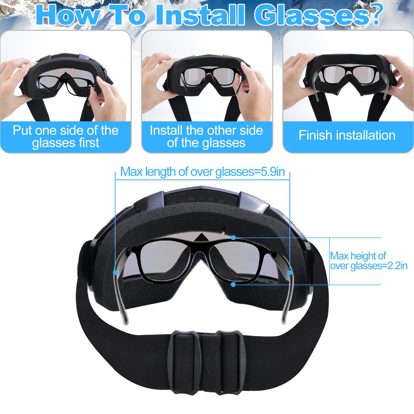 Lunette de Ski Anti-Buée UV Protection 100% Homme pour Ski Cyclisme Snowboard