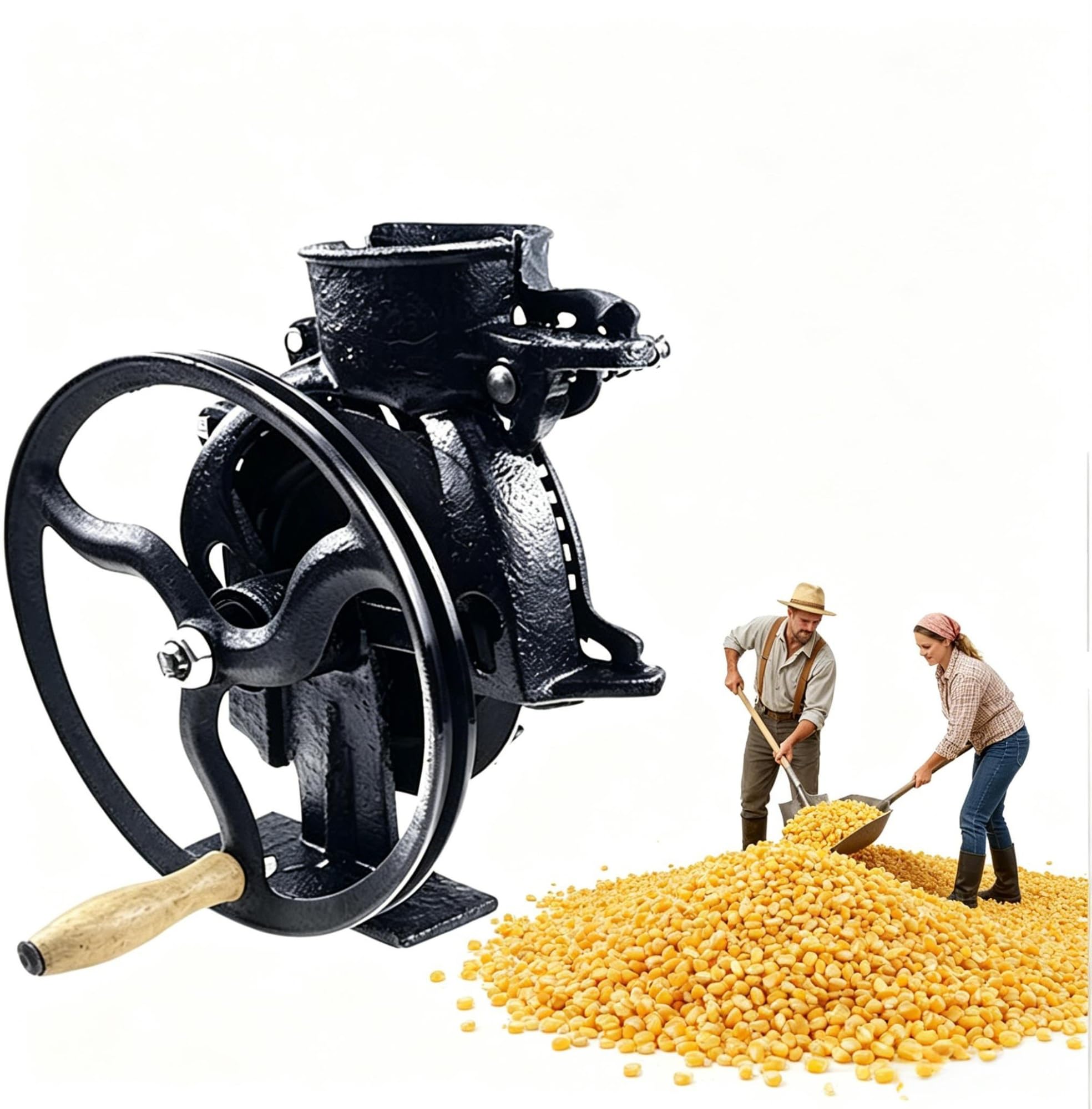 Sgranatrice manuale per mais Sgranatrice a manovella Macchina per sgranare il mais Rimuovi pannocchie di mais secco Per piccole aziende agricole uso domestico(Seated version)