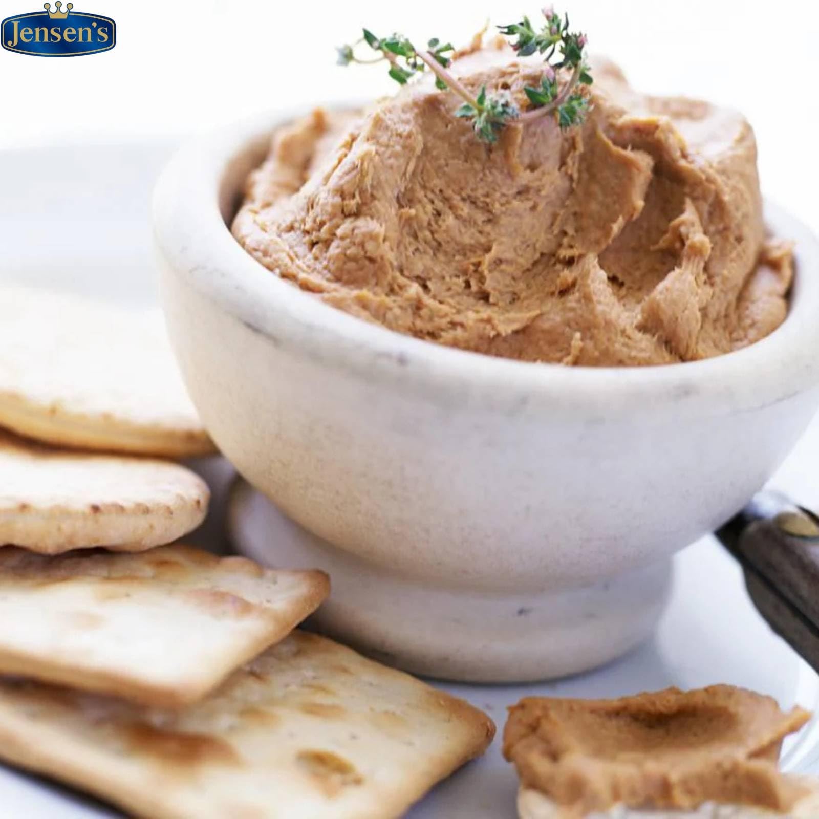 Pâté D'Anatra Jensen's Leber - Set da 6 vaschette x 80g (Totale 480g) - Specialità Tedesca Gourmet con 15% Carne d'Anatra e 14% Fegato d'Anatra - Ideale per Antipasti e Aperitivi